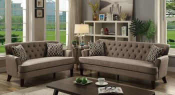 F6528 Sofa & Loveseat Set in Mocha Fabric by Boss [PXS-F6528 Mocha]