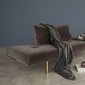 Zeal Deluxe Daybed in Dark Gray w/Brass Leg Velvet by Innovation