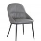 Kora Dining Chair Set of 2 in Dark Gray Leather by J&M