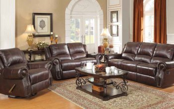 Sir Rawlinson Motion Sofa 650161 Brown Leather Match by Coaster [CRS-650161 Sir Rawlinson]