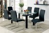 Walkerville I CM3361BK 5PC Dinette Set in Black, Glass, & Chrome