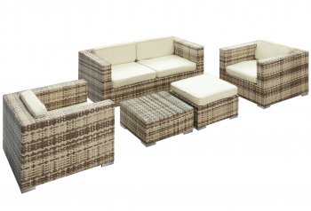 Malibu 5Pc Patio Sofa Set by Modway in Sepia & White [MWOUT-EEI-607-SMO-WHI-SET]