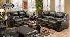 Black Bonded Leather Modern Sofa & Loveseat Set