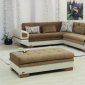 Two-Tone Fabric & Vinyl Modern Sectional Sofa w/Optional Ottoman