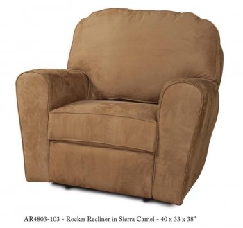 Camel Fabric Stylish Modern Handle Rocker Recliner [CHFRC-AC-AR4803-103-SierraCamel]