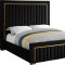 Dolce Bed in Black Velvet Fabric by Meridian w/Options