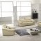 Cream Full Leather 3PC Living Room Set w/Adjustable Headrests