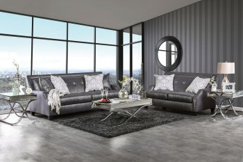 Massimo Sofa SM2252 in Shined Black Fabric w/Options [FAS-SM2252-Massimo]