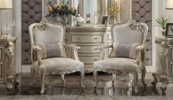 Picardy Chair 56883/56884 in Antique Pearl Fabric by Acme [AMAC-56883-56884 Picardy]