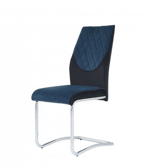 D1021DC Dining Chair Set of 4 in Blue/Black Velvet by Global