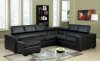 CM6365BK Serres Sectional Sofa in Black Bonded Leather Match