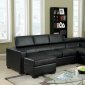 CM6365BK Serres Sectional Sofa in Black Bonded Leather Match