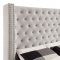 Mirabelle CM7679IV Upholstered Bed in Ivory Flannelette