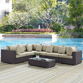 Convene Outdoor Patio Sectional Sofa Set 7Pc EEI-2168 by Modway