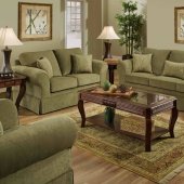 Arlington Moss Fabric Sofa & Loveseat Set w/Optional Items