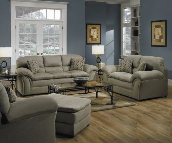 Sage Microfiber Living Room w/Decorative Pillows By Simmons [JTS-6150]