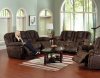 Chocolate Faux Leather Contour Reclining Sofa & Loveseat Set