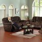 Chocolate Faux Leather Contour Reclining Sofa & Loveseat Set