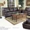 Mahogany Leather-Look Fabric Modern Sofa & Loveseat Set w/Option