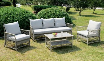 Jacquelyn Outdoor Patio CM-OS1832 4Pc Set in Light Gray Fabric [FAOUT-CM-OS1832-Jacquelyn]