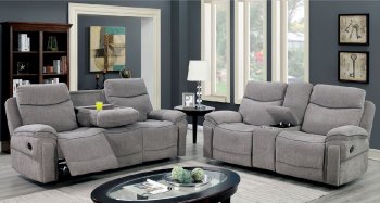 Astrid Motion Sofa CM6647 in Gray Chenille Fabric w/Options [FAS-CM6647-Astrid]