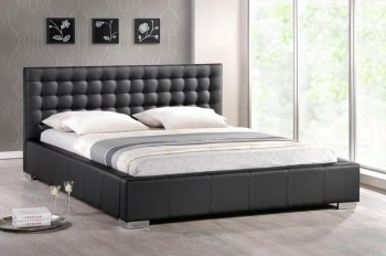 Madison Platform Bed in Black Faux Leather - Wholesale Interiors [WIB-Madison Black]