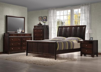 B385 Bedroom 5Pc Set in Walnut w/Options