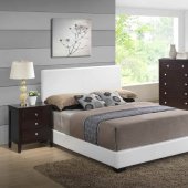 8103-Lily 5Pc Bedroom Set by Global w/White Upholstered Bed