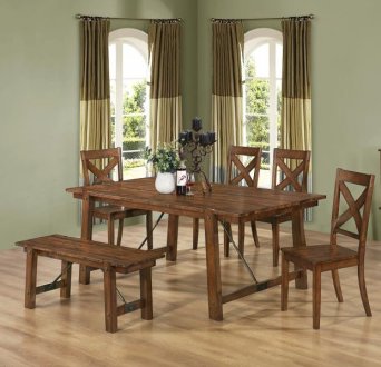 103991 Lawson Dining Table in Rustic Oak Finish by Coaster