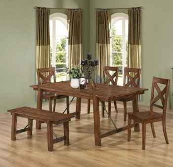 103991 Lawson Dining Table in Rustic Oak Finish by Coaster [CRDS-103991 Lawson]