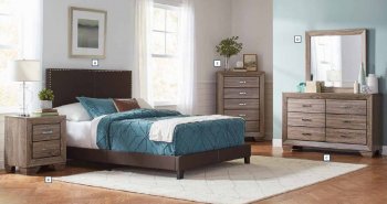 Boyd 5Pc Bedroom Set 350081 in Brown & Taupe by Coaster [CRBS-350081-Boyd]