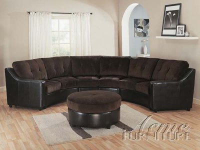 Chocolate Ultra Plush & Espresso Bycast Modern Sectional Sofa