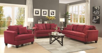 Samuel Sofa in Crimson Fabric by Coaster 505185 w/Options [CRS-505185 Samuel]