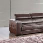 Brown Genuine Leather Modern Sectional Sofa w/Tufted Seats