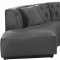 Kenzi Sectional Sofa 641 in Grey Velvet Fabric by Meridian