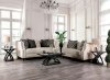 Aniyah Sofa SM2683 in Beige Velvet-Like Fabric w/Options