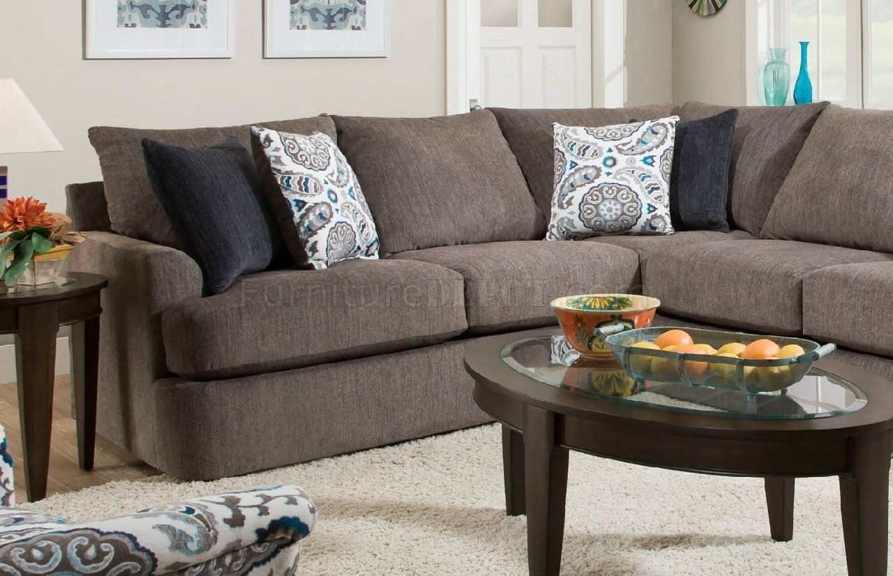 Firminus Sectional Sofa 55795 In Brown Chenille By Acme