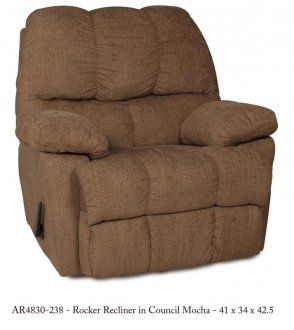 Mocha Fabric Stylish Modern Rocker Recliner