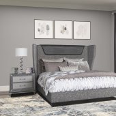 2191 Bedroom 5Pc Set in Gray by Global w/Jewel Casegoods