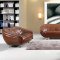 2505 Sofa in Brown Leather by ESF w/Optional Loveset & Chair