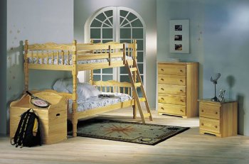 Kid's Bunk Bed With Natural Wood Finish [AMKB-112-2299]