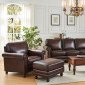 Hampton Sofa & Loveseat Set Leather Italia in Brown w/Options