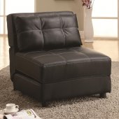 300173 Accent Chair Set of 2 in Black Leatherette by Coaster