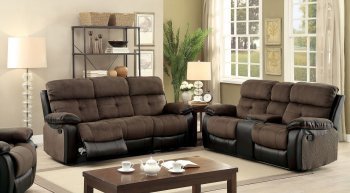 Hadley I Reclining Sofa CM6870 in Brown & Espresso w/Options [FAS-CM6870-Hadley-I]