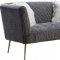 Monroe Sofa 696 in Grey Velvet Fabric by Meridian w/Options