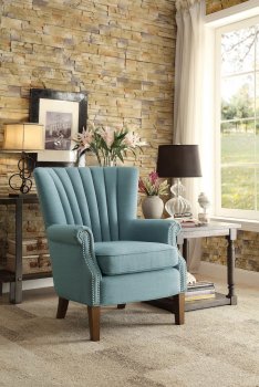 Essex Accent Chair 1260F2S in Blue Fabric by Homelegance [HECC-1260F2S Essex]