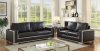 Monika Sofa CM6423BK in Black Breathable Leatherette w/Options