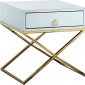 Lynn Side Table 810 in White Glass by Meridian