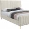 Zara Bed in Cream Velvet by Meridian w/Options