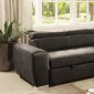 Lorna Sectional Sofa Convertible CM6515BK in Graphite Fabric